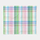 Niedliche Pastellfarben Rosa Grüner Tartan Kariert Fleecedecke (Vorderseite (Horizontal))