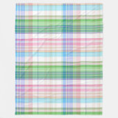 Niedliche Pastellfarben Rosa Grüner Tartan Kariert Fleecedecke (Vorderseite)