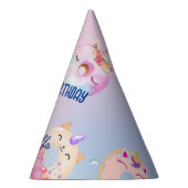 Niedliche Pastellfarben Unicorns Regenbogen Donuts Partyhütchen (Rechts)