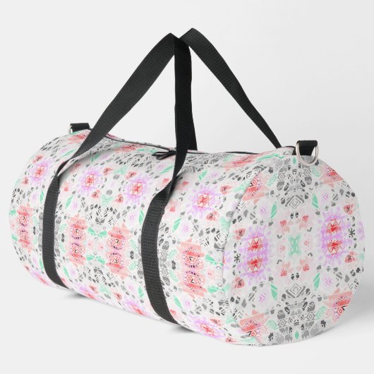 Niedliche pastellfarbene Azteken Duffle Bag (Linke Ecke)