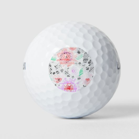 Niedliche pastellfarbene Azteken Golfball (Vorderseite)