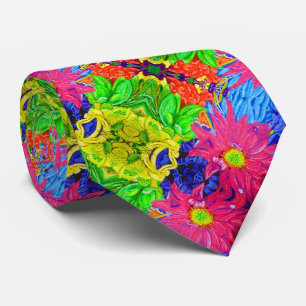 Niedliche pastellfarbene Blume Krawatte