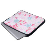 Niedliche pastellfarbene Blumenmuster Laptopschutzhülle (Vorne Knopf)