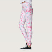 Niedliche pastellfarbene Blumenmuster Leggings (Links)