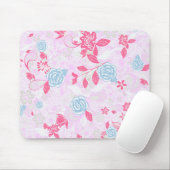 Niedliche pastellfarbene Blumenmuster Mousepad (Mit Mouse)