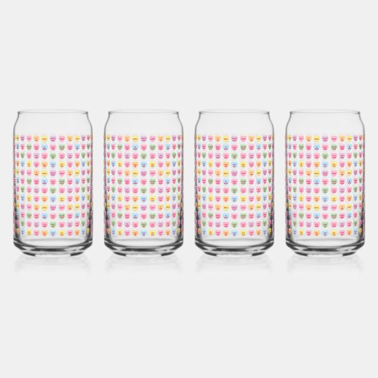 Niedliche pastellfarbene, kleine Bonbonherzen Dosenglas (Vorderseite)