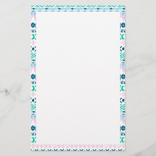 Niedliche pastellfarbene Kunstmuster Briefpapier (Vorderseite)