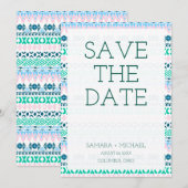 Niedliche pastellfarbene Kunstmuster Save The Date (Vorne/Hinten)