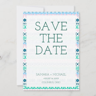 Niedliche pastellfarbene Kunstmuster Save The Date