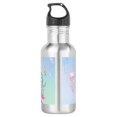 Niedliche pastellfarbene Meerjungfrau Rainbow Gebu Edelstahlflasche (Rückseite)
