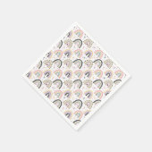 Niedliche pastellfarbene Regenbogen Babydusche Serviette (Ecke)