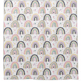Niedliche pastellfarbene Regenbogen Duschvorhang (Vorderseite)