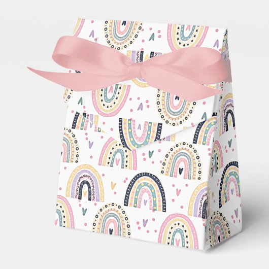 Niedliche pastellfarbene Regenbogen Geschenkschachtel (Vorderseite)
