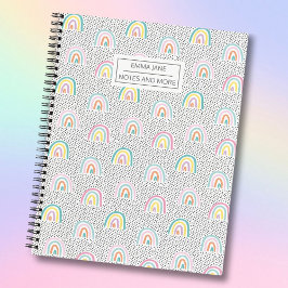 Niedliche pastellfarbene Regenbogen mit kleinen No Notizblock