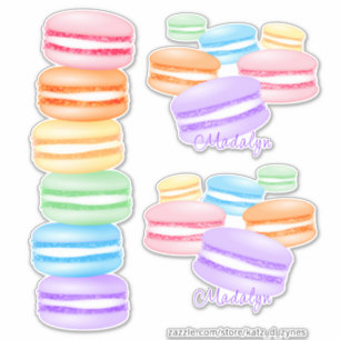 niedliche pastellfarbene Regenbogenmacarons Aufkleber