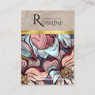 Niedliche pastellfarbene Rosa Blume Ofenanzeige Visitenkarte