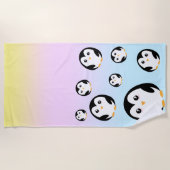 Niedliche Pastellfarbengefälle Strandtuch (Vorderseite)