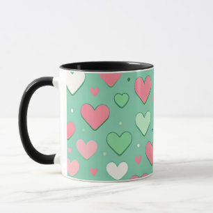 Niedliche pastellgrüne Herzen Tasse