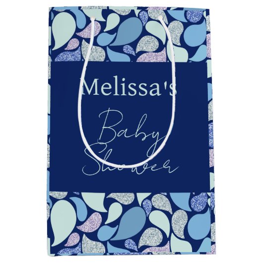 Niedliche Pastellmaus Tear Drop Girl Ocean Muster Mittlere Geschenktüte (Vorderseite)