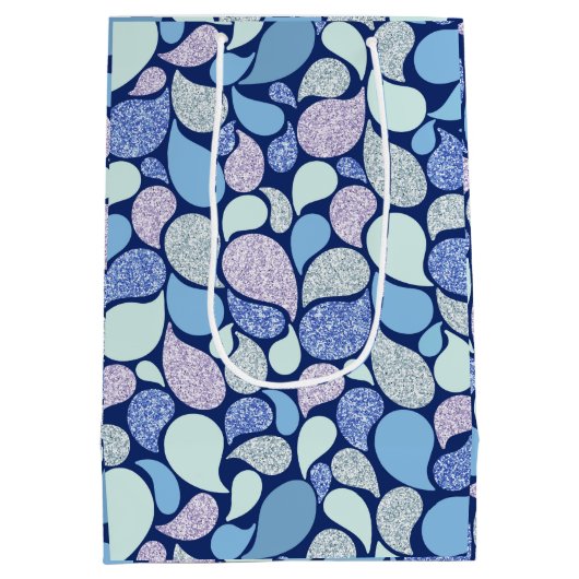 Niedliche Pastellmaus Tear Drop Girl Ocean Muster Mittlere Geschenktüte (Rückseite)