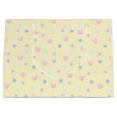 Niedliche Pastellmuscheln und Perlen in Gelbem Chi Große Geschenktüte (Vorderseite)