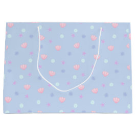 Niedliche Pastellmuscheln und Perlen in Periwinkle Große Geschenktüte