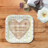 Niedliche Pastellmuster Gürtelmäuse Grün und Braun Pappteller