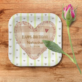 Niedliche Pastellmuster Gürtelmäuse Grün und Braun Pappteller