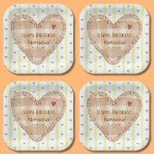 Niedliche Pastellmuster Gürtelmäuse Grün und Braun Pappteller