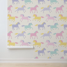 Niedliche Pastellpferde auf Creme