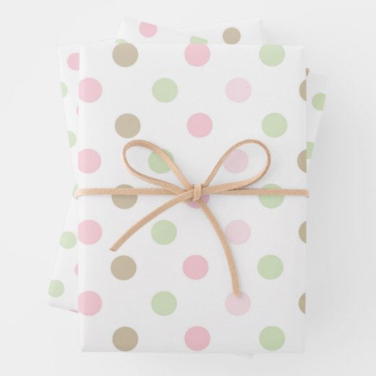 Niedliche Pastellpunkte Geschenkpapier Set (Beispiel)