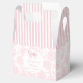 Niedliche pastellrosa Bugband Babydusche Geschenkschachtel (Geöffnet)