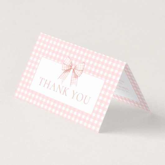 Niedliche pastellrosa Bugbrust Babydusche Dank Kar (Vorderseite)