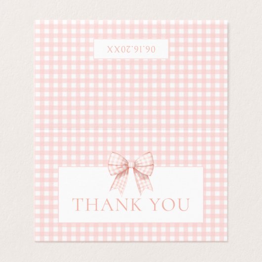 Niedliche pastellrosa Bugbrust Babydusche Dank Kar (Außenseite Aufgefaltet)