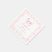 Niedliche pastellrosa Bugbrust Boho Babydusche Serviette (Ecke)