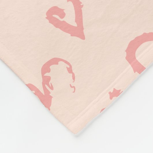 Niedliche Pastellrosa Herz-Muster-Script Monogram Fleecedecke (Ecke)