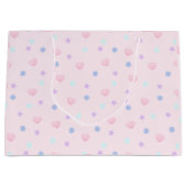 Niedliche Pastellrosa Muscheln Seesterne und Perle Große Geschenktüte (Vorderseite)
