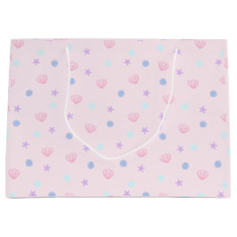 Niedliche Pastellrosa Muscheln Seesterne und Perle Große Geschenktüte