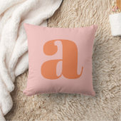Niedliche Pastellrosa Orange Retro-Buchstaben Kissen (Decke)