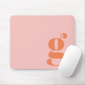 Niedliche Pastellrosa Orange Retro-Buchstaben Mousepad (Mit Mouse)