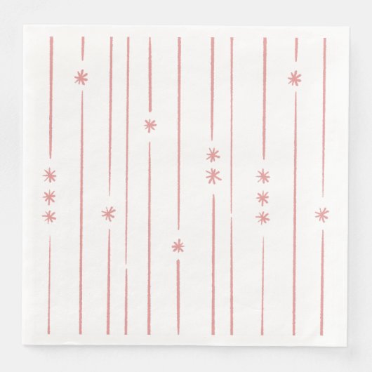 Niedliche Pastellrosa Streifen und Sternstaub Serviette (Vorderseite)