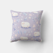 Niedliche Pastellschaf- und Blumenmuster Kissen (Rückseite)