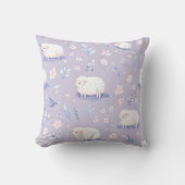 Niedliche Pastellschaf- und Blumenmuster Kissen (Vorderseite)