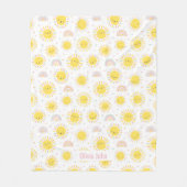 Niedliche Pastellsonnenschirme, Regenbogen und -he Fleecedecke (Vorderseite)