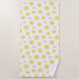 Niedliche Pastellsonnenschirme, Regenbogen und -he Strandtuch