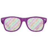 Niedliche Pastellstreifen für Blume Partybrille (Vorderseite)
