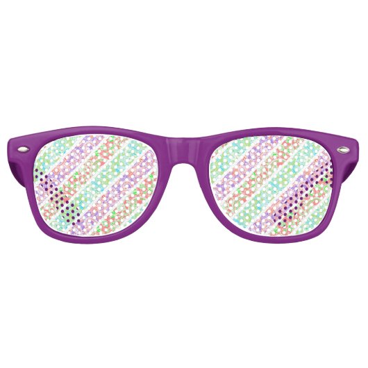 Niedliche Pastellstreifen für Blume Partybrille (Vorderseite)
