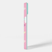 Niedliche Pastellstreifen Herz-Polka Dots Monogram Case-Mate iPhone Hülle (Rückseite / Rechts)