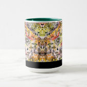 Niedliche Pastelltöne Blumendesign Doodle Style Tasse (Zentrum)