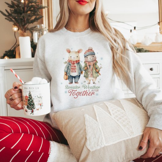 Niedliche Pastellwintertiere Sweatshirt